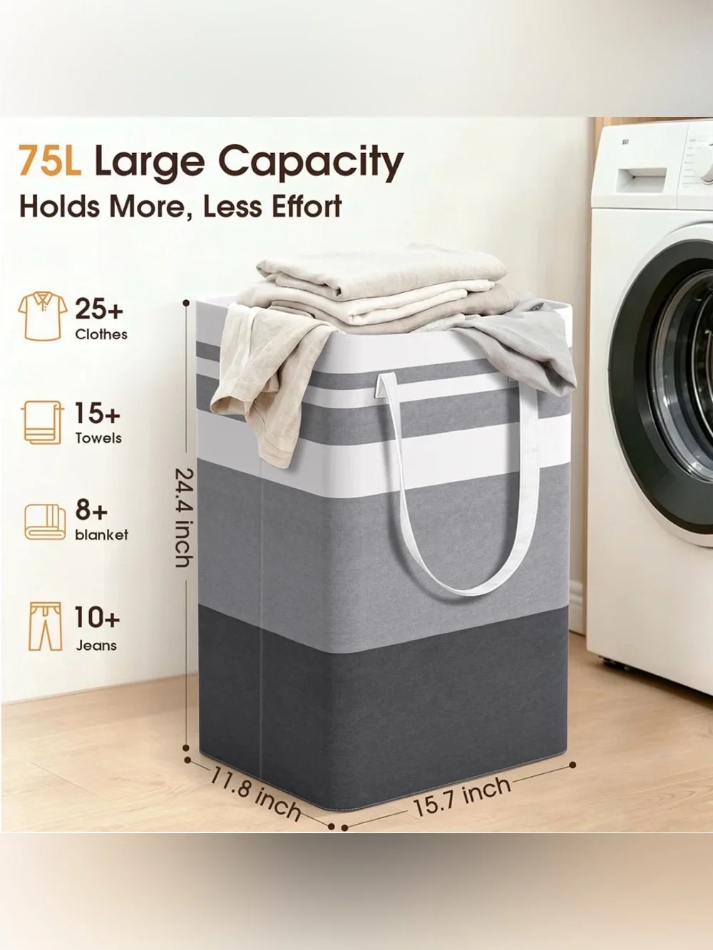 Set of 2, Collapsible Muti-Use Laundry Hampers